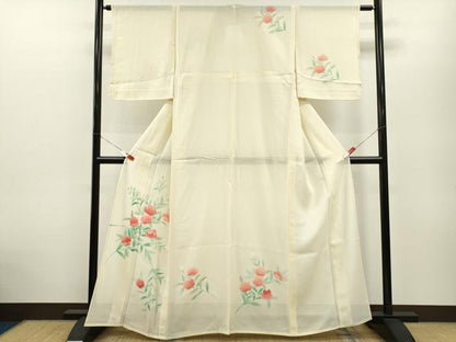 平和屋着物＊夏物 訪問着 絽 枝花文 正絹 逸品 未使用 CABB2388ze