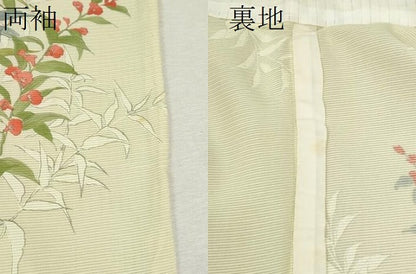 平和屋着物＊夏物 小紋 絽 枝花文 正絹 逸品 CABB2392ze