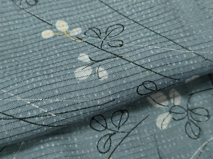 平和屋着物＊夏物 小紋 絽 手描き 萩 銀彩 正絹 逸品 CABB2393ze