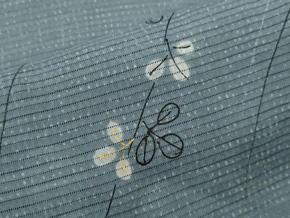 平和屋着物＊夏物 小紋 絽 手描き 萩 銀彩 正絹 逸品 CABB2393ze