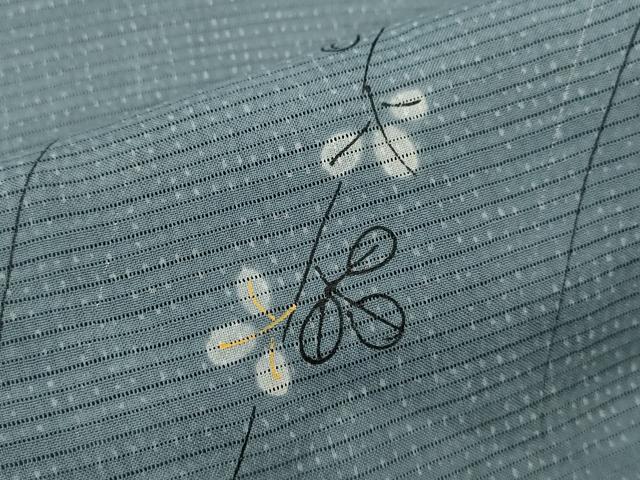 平和屋着物＊夏物 小紋 絽 手描き 萩 銀彩 正絹 逸品 CABB2393ze