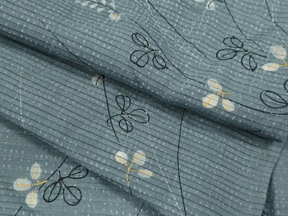 平和屋着物＊夏物 小紋 絽 手描き 萩 銀彩 正絹 逸品 CABB2393ze