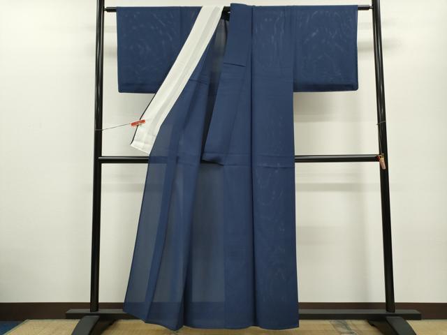 平和屋着物＊夏物 色無地 絽 紺青色 正絹 逸品 未使用 CABB2394ze