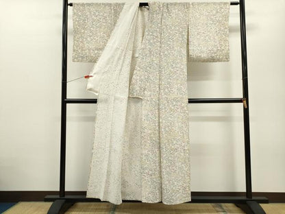 平和屋着物＊夏物 小紋 絽 草花尽くし 正絹 逸品 CABB2395ze