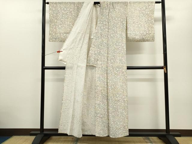 平和屋着物＊夏物 小紋 絽 草花尽くし 正絹 逸品 CABB2395ze