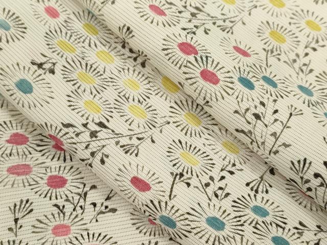 平和屋着物＊夏物 小紋 絽 草花尽くし 正絹 逸品 CABB2395ze