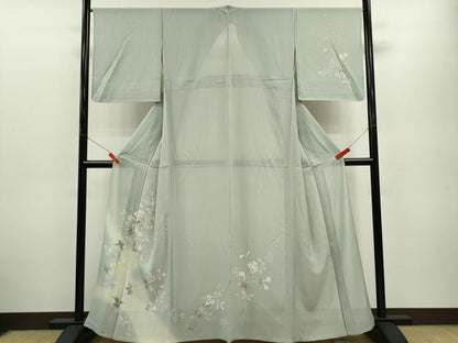 平和屋着物＊夏物 訪問着 絽 駒刺繍 枝花文 暈し染め 金彩 正絹 逸品 CABB2396ze