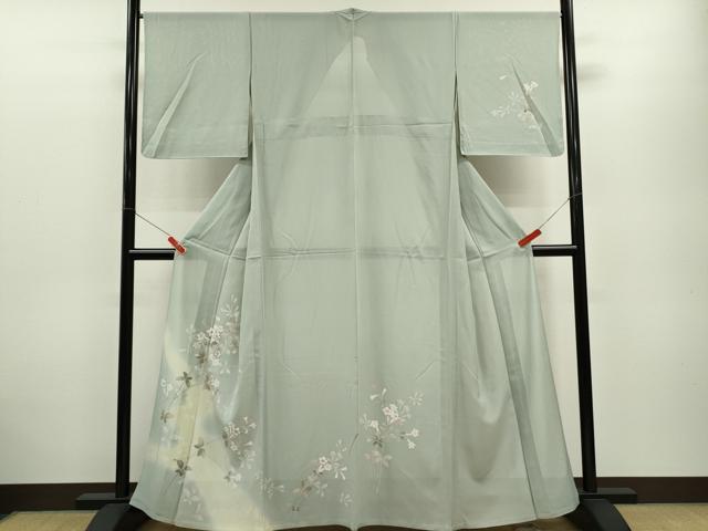 平和屋着物＊夏物 訪問着 絽 駒刺繍 枝花文 暈し染め 金彩 正絹 逸品 CABB2396ze