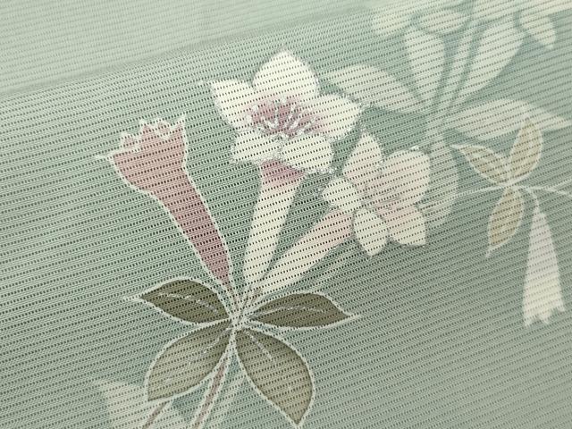 平和屋着物＊夏物　訪問着　絽　駒刺繍　枝花文　暈し染め　金彩　正絹　逸品　CABB2396ze 平和屋着物＊夏物 訪問着 絽 駒刺繍 枝花文 暈し染め 金彩 正絹 逸品