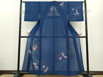 平和屋着物＊夏物 訪問着 絽 駒刺繍 撫子 正絹 逸品 CABB2398ze