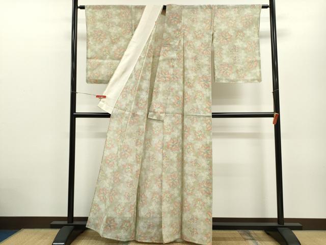 平和屋着物＊夏物 紗紬 舞花文 正絹 逸品 未使用 CABB2399ze