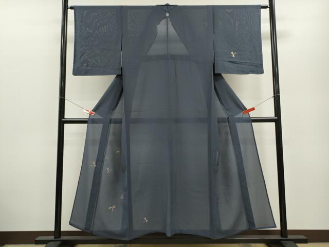 平和屋着物＊夏物 訪問着 絽 竹屋町刺繍 トンボ 金糸 正絹 逸品 CABB2400ze