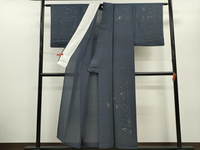 平和屋着物＊夏物 訪問着 絽 竹屋町刺繍 トンボ 金糸 正絹 逸品 CABB2400ze