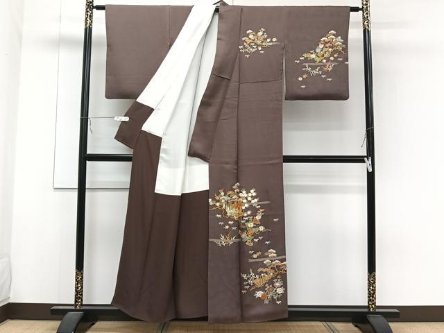 平和屋着物□訪問着 駒刺繍 風景花文 金彩 正絹 逸品 CABB2415xi