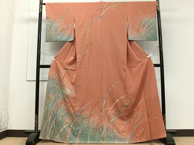 平和屋着物□訪問着 刺繍 地紙吉祥花文 暈し染め 金彩