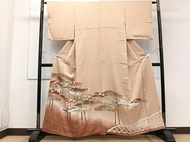 平和屋着物■豪華色留袖　松文　吉祥花文　暈し染め　金彩　正絹　逸品　CABB2430xi