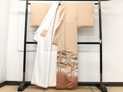 平和屋着物■豪華色留袖　松文　吉祥花文　暈し染め　金彩　正絹　逸品　CABB2430xi