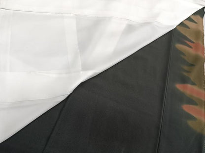平和屋着物■豪華黒留袖　飛鶴風景文　暈し染め　金彩　正絹　逸品　CABB2433xi