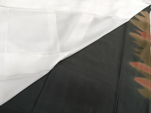 平和屋着物■豪華黒留袖　飛鶴風景文　暈し染め　金彩　正絹　逸品　CABB2433xi