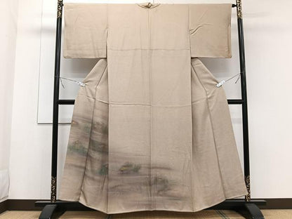 平和屋着物■色留訪問着　風景文　暈し染め　金彩　正絹　逸品　CABB2457xi