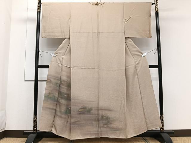平和屋着物■色留訪問着　風景文　暈し染め　金彩　正絹　逸品　CABB2457xi