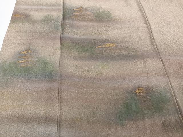 平和屋着物■色留訪問着　風景文　暈し染め　金彩　正絹　逸品　CABB2457xi