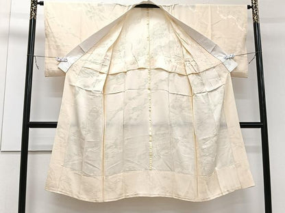 平和屋着物■長襦袢　無双仕立て　道長地紋　雄黄色　正絹　逸品　CABB2494xi