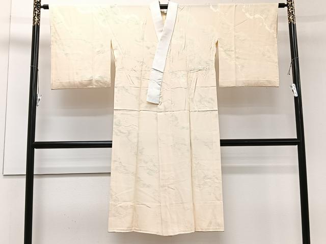 平和屋着物■長襦袢　無双仕立て　道長地紋　雄黄色　正絹　逸品　CABB2494xi
