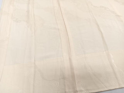 平和屋着物■長襦袢　無双仕立て　道長地紋　雄黄色　正絹　逸品　CABB2494xi
