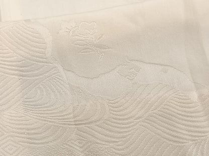 平和屋着物■長襦袢　無双仕立て　道長地紋　雄黄色　正絹　逸品　CABB2494xi
