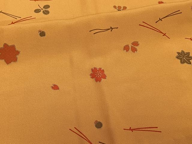 平和屋着物□長襦袢 無双仕立て 舞花文 金彩 正絹 逸品 CABB2496xi