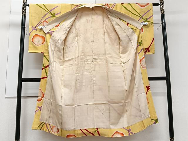 平和屋着物□アンティーク 大正ロマン 長襦袢 袷 舞花文 暈し染め 金彩