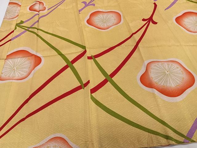 平和屋着物□アンティーク 大正ロマン 長襦袢 袷 舞花文 暈し染め 金彩