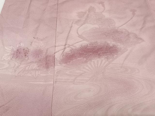 平和屋着物■色留訪問着　刺繍　檜扇花文　暈し染め　正絹　逸品　CABB2509xi