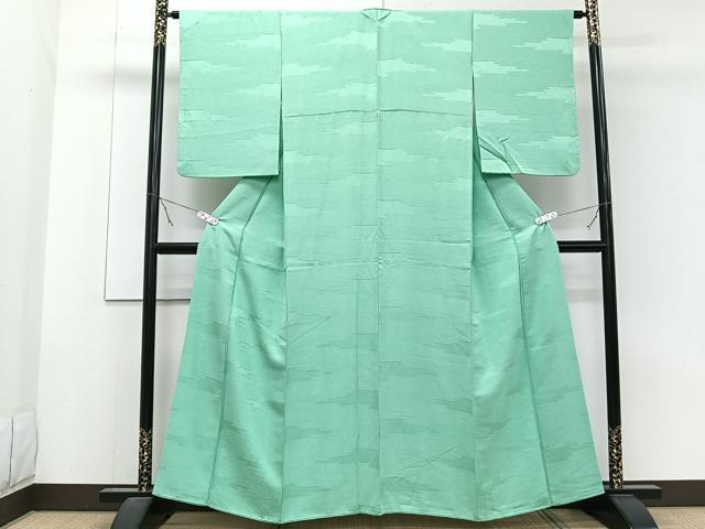 平和屋着物■上質な色無地　絵霞地紋　若竹色　正絹　逸品　CABB2512xi