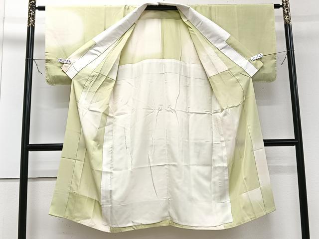 平和屋着物●振袖用長襦袢　無双仕立て　霞花地紋　暈し染め　半衿刺繍　正絹　逸品　CABB4849vp 平和屋着物□長襦袢 無双仕立て 霞文 暈し染め 半衿刺繍 正絹