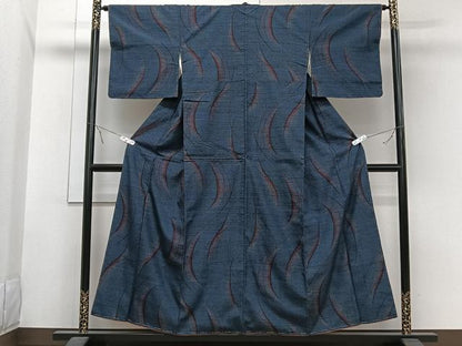 平和屋着物■上質な紬 幾何学文様 正絹 逸品 未使用 CABB2547xi