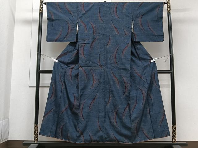 平和屋着物■上質な紬 幾何学文様 正絹 逸品 未使用 CABB2547xi