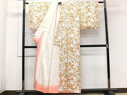 平和屋着物■上質な小紋　吉祥花文　金彩　正絹　逸品　CABB2550xi