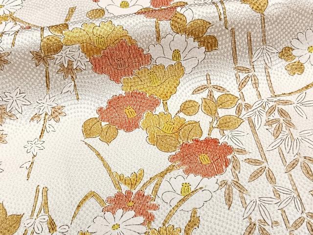 平和屋着物■上質な小紋　吉祥花文　金彩　正絹　逸品　CABB2550xi