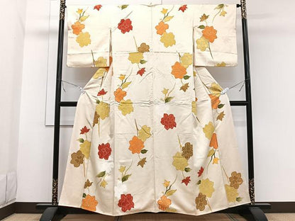 平和屋着物■上質な小紋　地紋お越し　枝花文　正絹　逸品　CABB2558xi