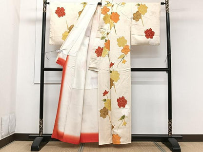 平和屋着物■上質な小紋　地紋お越し　枝花文　正絹　逸品　CABB2558xi