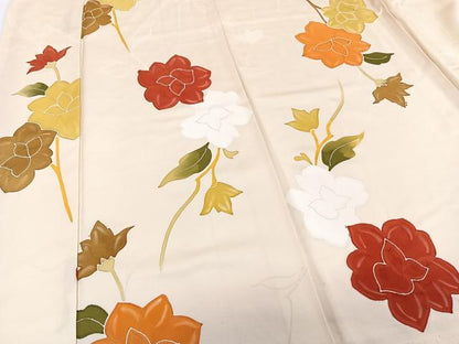平和屋着物■上質な小紋　地紋お越し　枝花文　正絹　逸品　CABB2558xi
