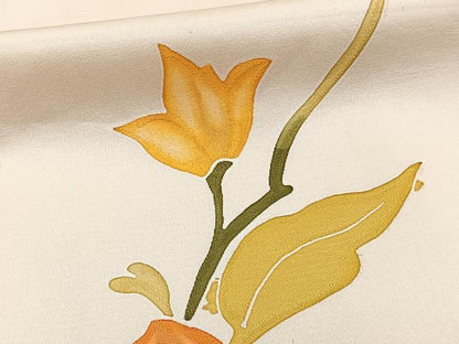平和屋着物■上質な小紋　地紋お越し　枝花文　正絹　逸品　CABB2558xi