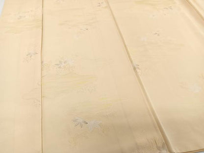 平和屋着物■上質な小紋　地紋お越し　舞花文　正絹　逸品　CABB2588xi