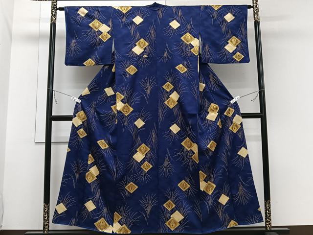 平和屋着物■上質な小紋　鶴菱　金彩　正絹　逸品　CABB2592xi