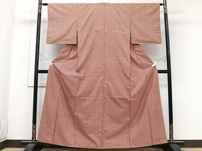 平和屋着物■上質な小紋　紬地　花尽し　正絹　逸品　CABB2610xi