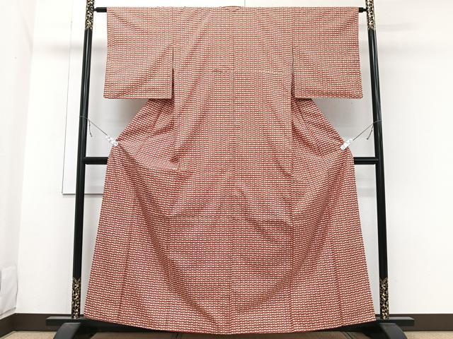 平和屋着物■上質な小紋　紬地　花尽し　正絹　逸品　CABB2610xi
