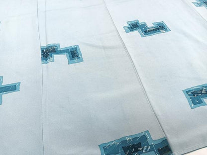 平和屋着物■上質な小紋　ろうけつ染め　幾何学文様　正絹　逸品　CABB2617xi