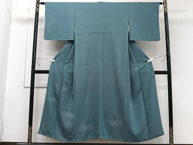 平和屋着物■色留訪問着　総刺繍　草花文　金糸　正絹　逸品　CABB2624xi